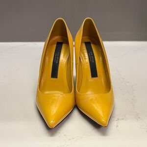 Via Spiga Yellow Patent Leather Heels
